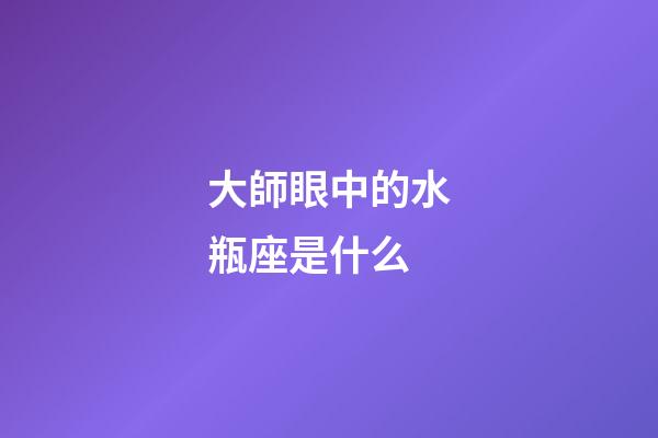 大師眼中的水瓶座是什么-第1張-星座運勢-玄機派