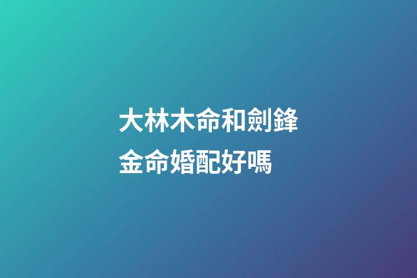 大林木命和劍鋒金命婚配好嗎