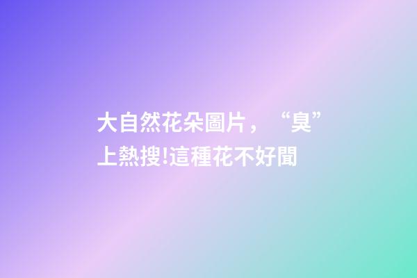 大自然花朵圖片，“臭”上熱搜!這種花不好聞-第1張-觀點-玄機派