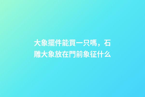 大象擺件能買一只嗎，石雕大象放在門前象征什么-第1張-觀點-玄機派