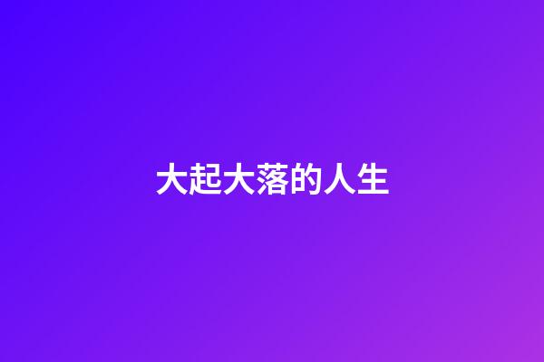 大起大落的人生