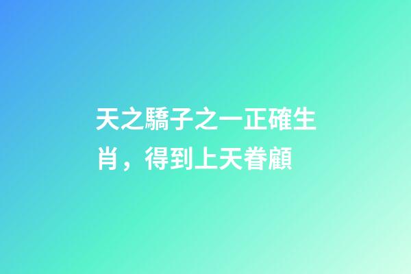 天之驕子之一正確生肖，得到上天眷顧-第1張-觀點-玄機派