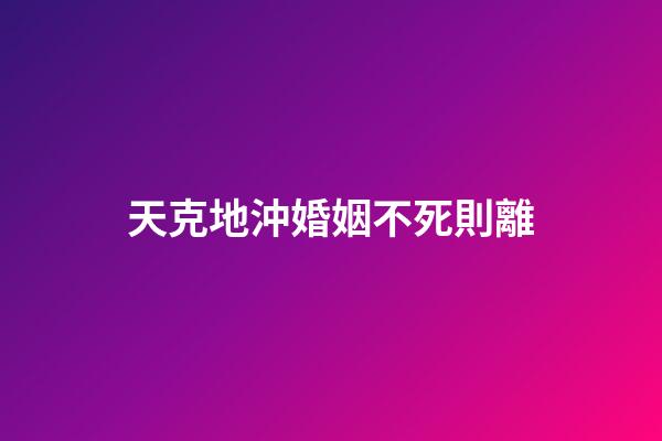 天克地沖婚姻不死則離
