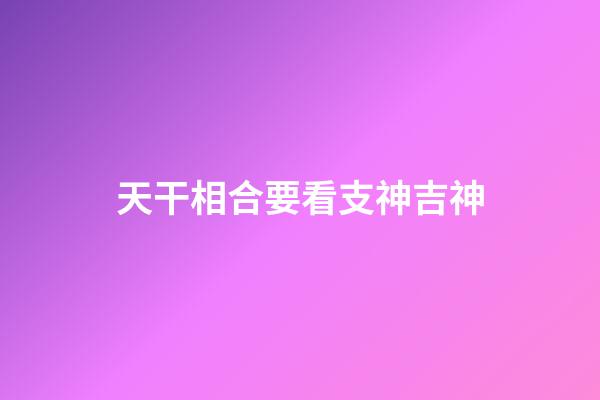 天干相合要看支神吉神