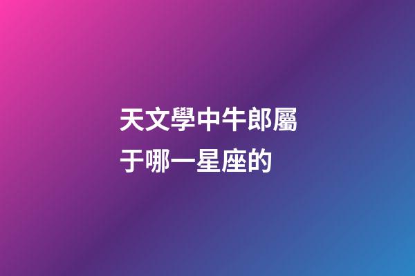 天文學中牛郎屬于哪一星座的