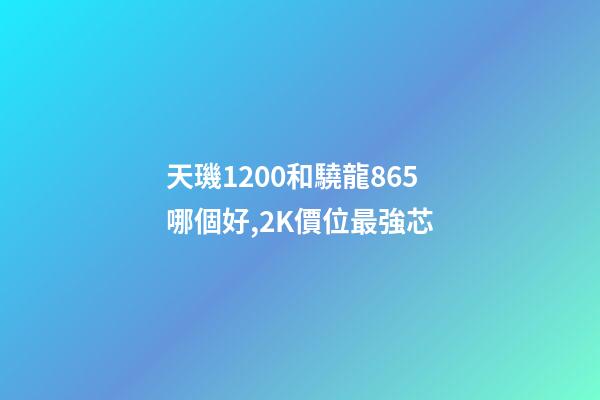 天璣1200和驍龍865哪個好,2K價位最強芯-第1張-觀點-玄機派