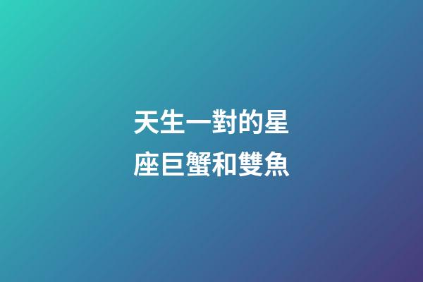 天生一對的星座巨蟹和雙魚-第1張-星座運勢-玄機派
