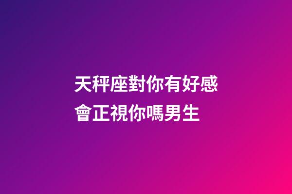 天秤座對你有好感會正視你嗎男生-第1張-星座運勢-玄機派