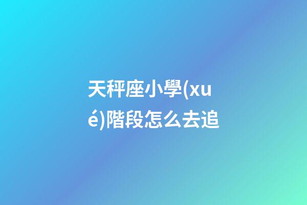 天秤座小學(xué)階段怎么去追-第1張-星座運(yùn)勢-玄機(jī)派
