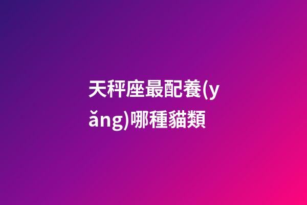 天秤座最配養(yǎng)哪種貓類-第1張-星座運(yùn)勢-玄機(jī)派