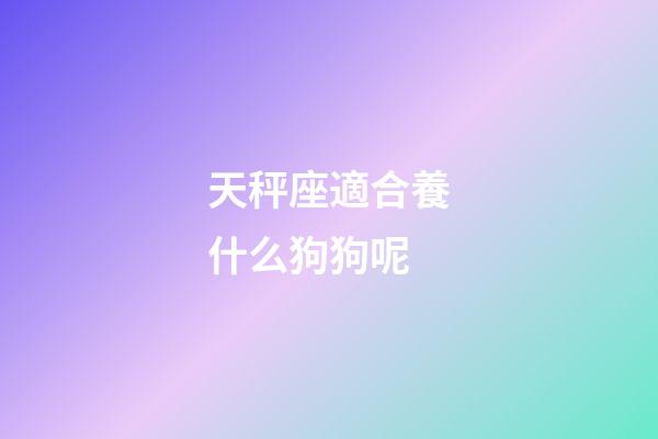 天秤座適合養什么狗狗呢-第1張-星座運勢-玄機派