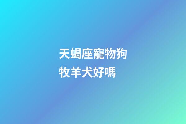 天蝎座寵物狗牧羊犬好嗎-第1張-星座運勢-玄機派