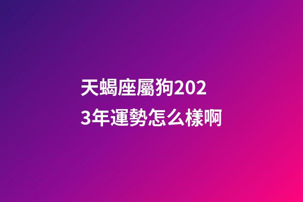 天蝎座屬狗2023年運勢怎么樣啊-第1張-星座運勢-玄機派