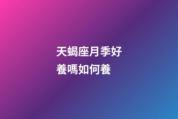 天蝎座月季好養嗎如何養-第1張-星座運勢-玄機派