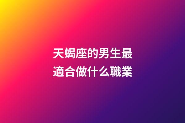 天蝎座的男生最適合做什么職業-第1張-星座運勢-玄機派