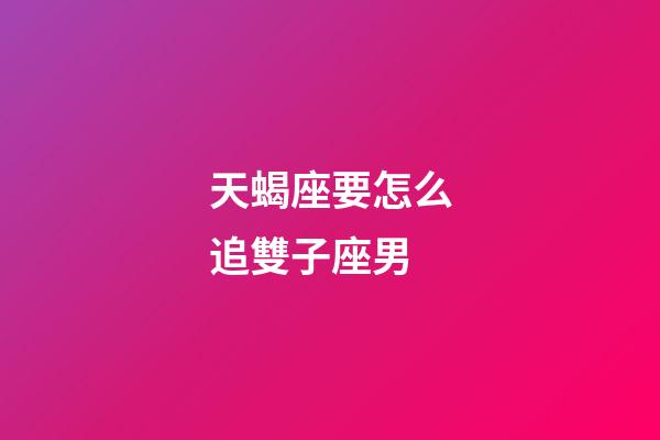 天蝎座要怎么追雙子座男-第1張-星座運勢-玄機派