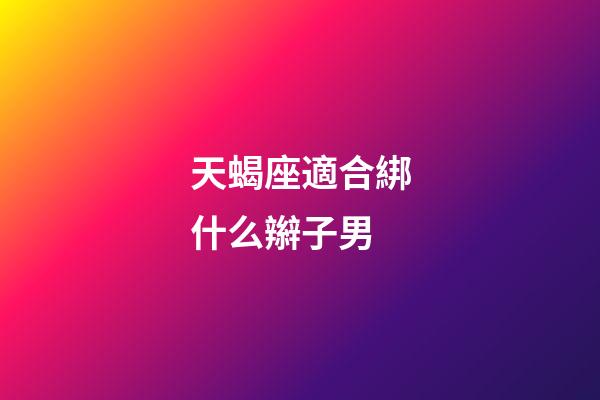 天蝎座適合綁什么辮子男-第1張-星座運勢-玄機派