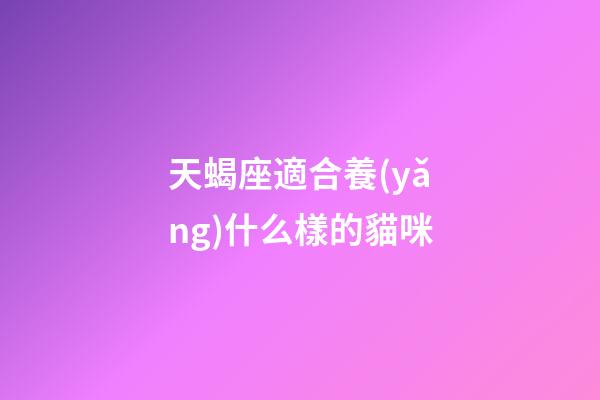 天蝎座適合養(yǎng)什么樣的貓咪-第1張-星座運勢-玄機派