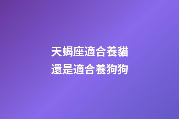 天蝎座適合養貓還是適合養狗狗-第1張-星座運勢-玄機派