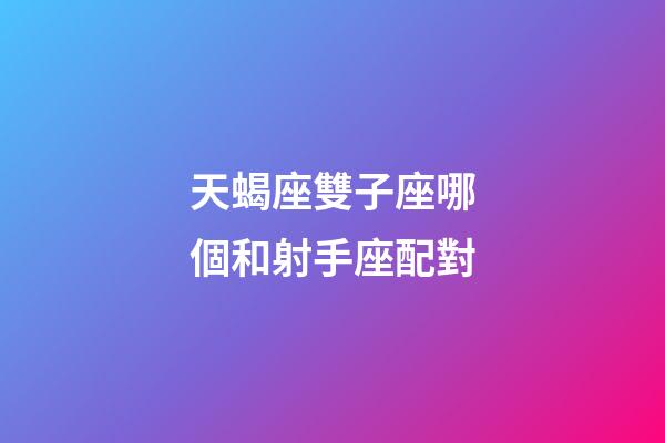 天蝎座雙子座哪個和射手座配對-第1張-星座運勢-玄機派