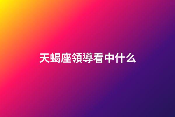天蝎座領導看中什么-第1張-星座運勢-玄機派