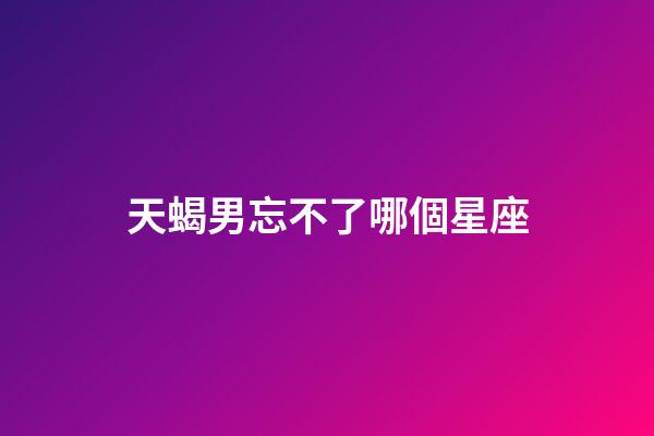 天蝎男忘不了哪個星座-第1張-星座運勢-玄機派