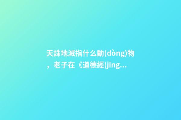天誅地滅指什么動(dòng)物，老子在《道德經(jīng)》告訴我們-第1張-觀點(diǎn)-玄機(jī)派