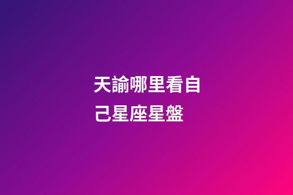 天諭哪里看自己星座星盤-第1張-星座運勢-玄機派