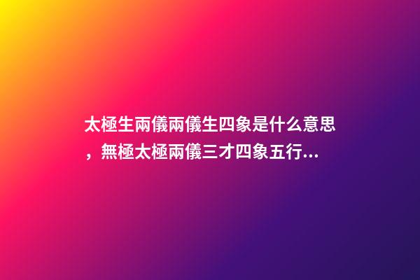 太極生兩儀兩儀生四象是什么意思，無極太極兩儀三才四象五行六合七星八卦九宮是什么意思