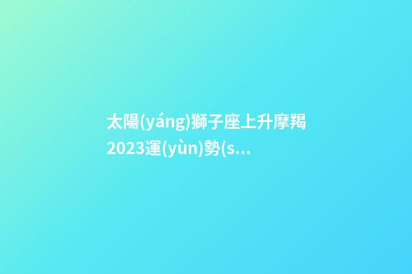 太陽(yáng)獅子座上升摩羯2023運(yùn)勢(shì)怎么樣-第1張-星座運(yùn)勢(shì)-玄機(jī)派