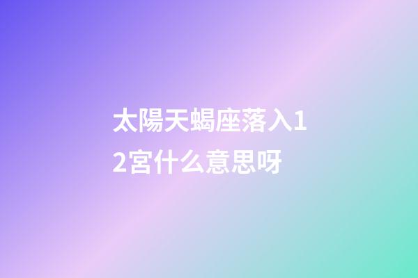 太陽天蝎座落入12宮什么意思呀-第1張-星座運勢-玄機派