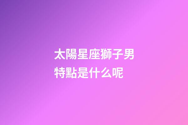 太陽星座獅子男特點是什么呢-第1張-星座運勢-玄機派