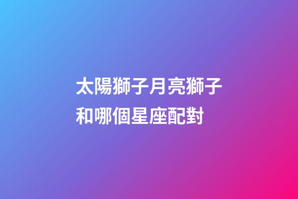 太陽獅子月亮獅子和哪個星座配對-第1張-星座運勢-玄機派