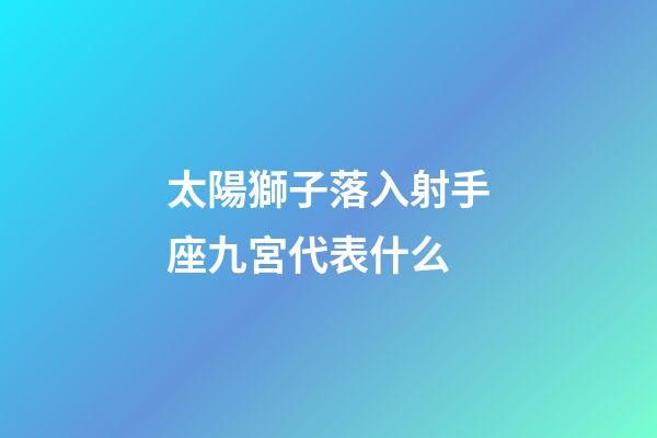 太陽獅子落入射手座九宮代表什么-第1張-星座運(yùn)勢-玄機(jī)派