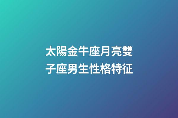 太陽金牛座月亮雙子座男生性格特征-第1張-星座運勢-玄機派