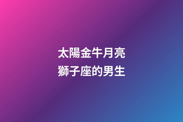 太陽金牛月亮獅子座的男生-第1張-星座運勢-玄機派