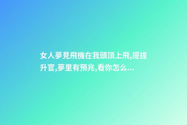 女人夢見飛機在我頭頂上飛,提拔升官,夢里有預兆,看你怎么圓-第1張-觀點-玄機派