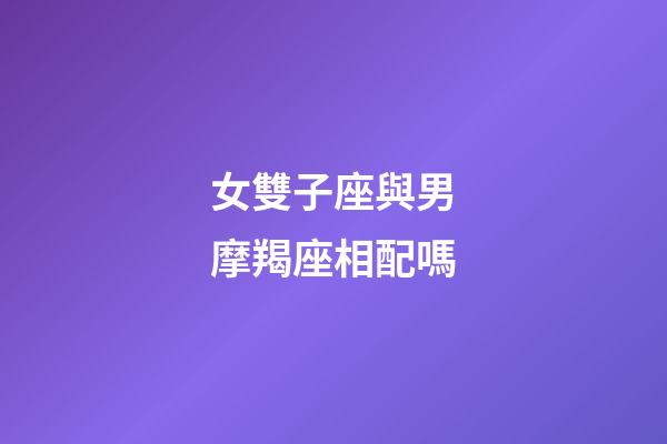 女雙子座與男摩羯座相配嗎-第1張-星座運勢-玄機派