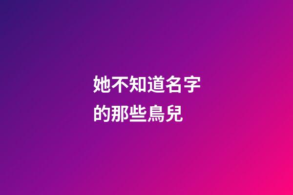她不知道名字的那些鳥兒