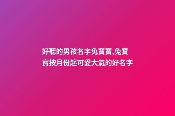 好聽的男孩名字兔寶寶,兔寶寶按月份起可愛大氣的好名字-第1張-觀點-玄機派