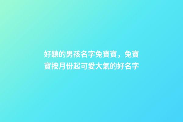 好聽的男孩名字兔寶寶，兔寶寶按月份起可愛大氣的好名字-第1張-觀點-玄機派
