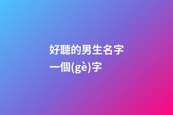 好聽的男生名字一個(gè)字(好聽的男生名字一個(gè)字大全)-第1張-男孩起名-玄機(jī)派