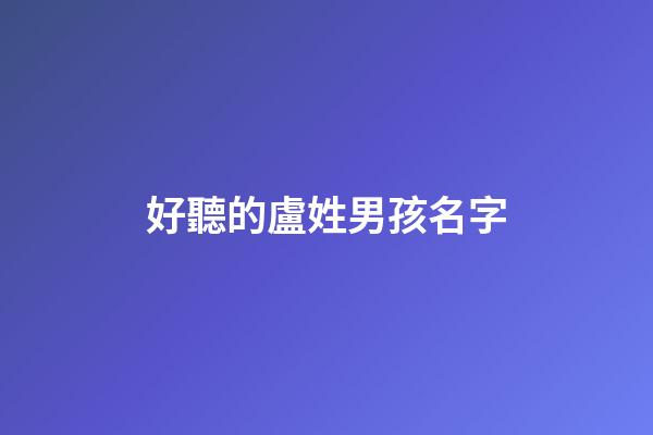 好聽的盧姓男孩名字(姓盧的男孩名字洋氣得有意義)-第1張-男孩起名-玄機(jī)派