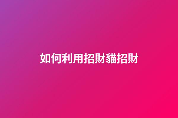 如何利用招財貓招財