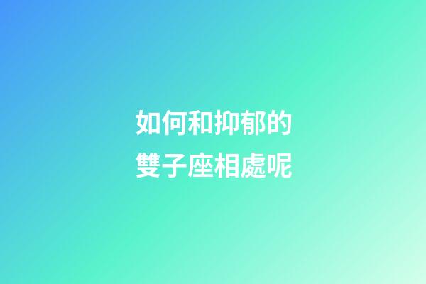 如何和抑郁的雙子座相處呢-第1張-星座運(yùn)勢(shì)-玄機(jī)派
