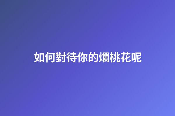 如何對待你的爛桃花呢