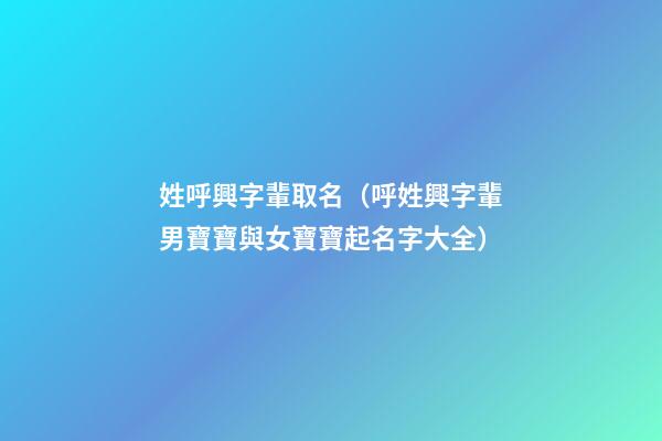 姓呼興字輩取名（呼姓興字輩男寶寶與女寶寶起名字大全）