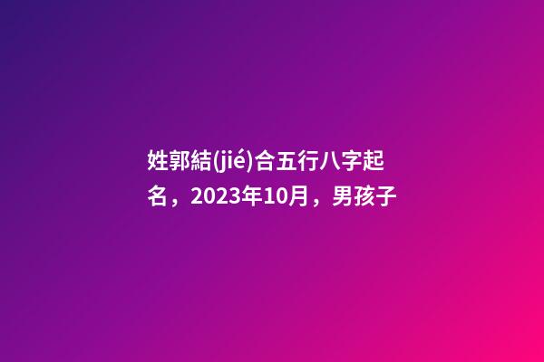 姓郭結(jié)合五行八字起名，2023年10月，男孩子