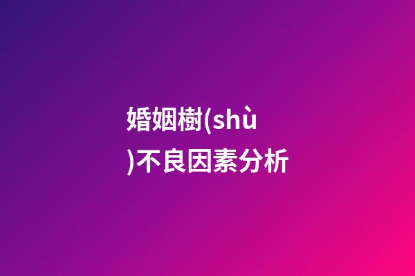 婚姻樹(shù)不良因素分析