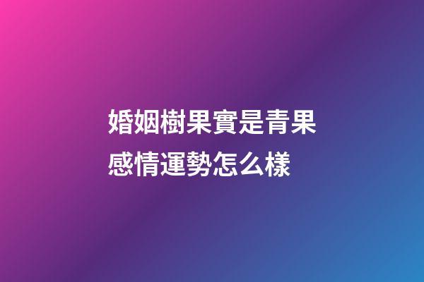 婚姻樹果實是青果感情運勢怎么樣
